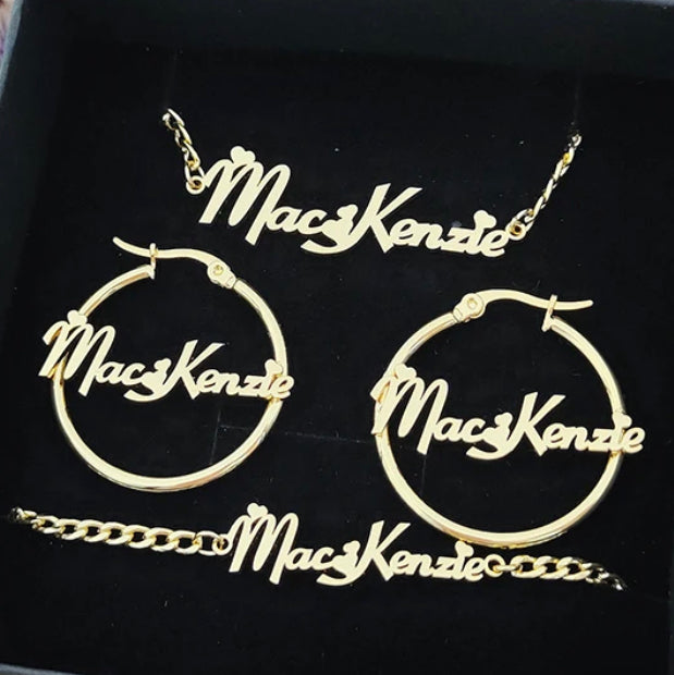Custom Kids Name Jewelry Set