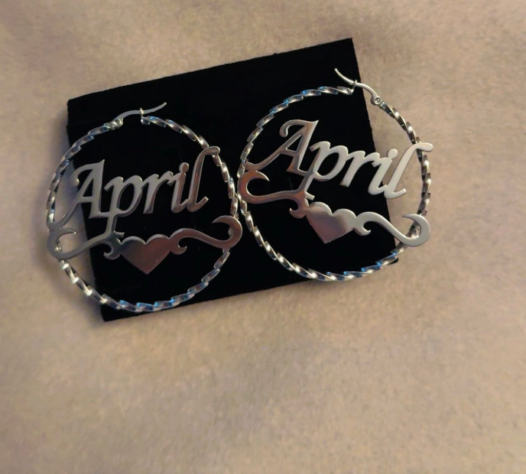 Twisted Name Hoop Earrings