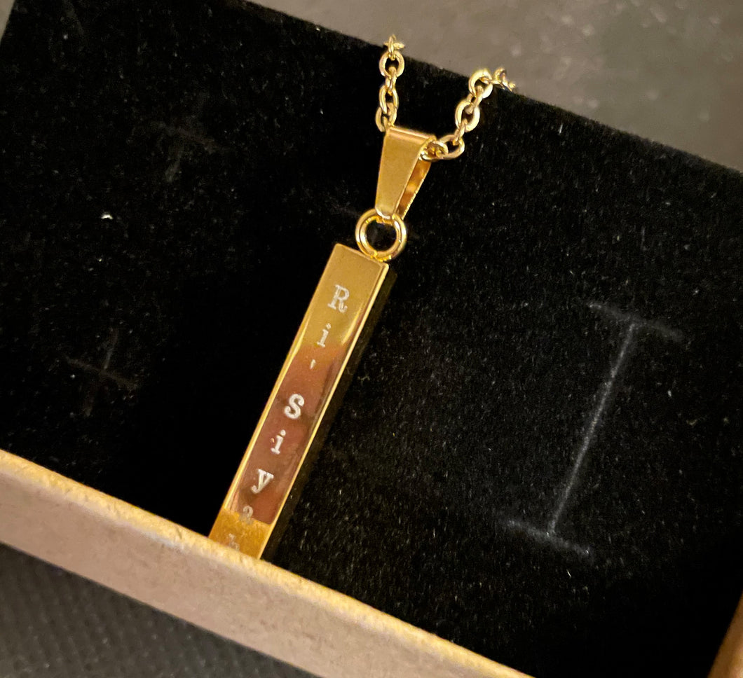 Engraved bar Necklace